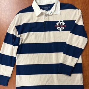 Thereabouts Navy & Cream Striped Long-Sleeve Rugby Polo for Kids
